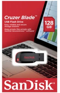 SANDISK 128GB Cruzer Blade Usb 2.0 Flash Disk SDCZ50-128G-B35 - 1